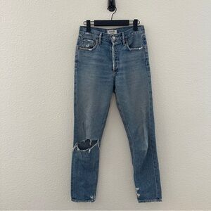 AGOLDE Jamie High Rise Classic Jeans Sizzle Blue 24